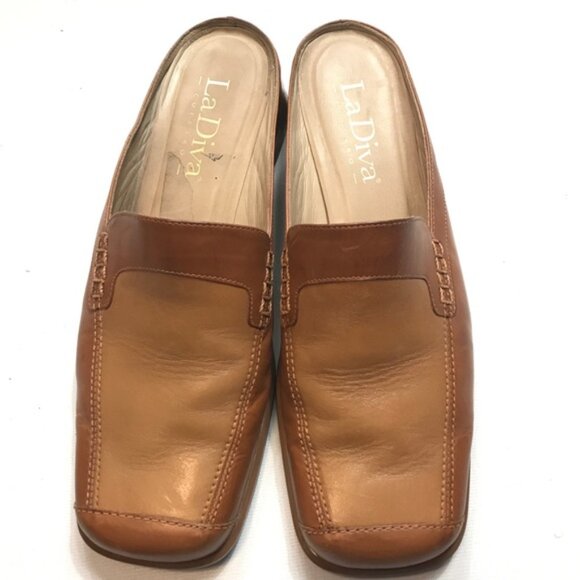 La Diva square toe mules Sz 11 - Picture 2 of 8